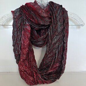 Elegant Red and Black Women's Infinity Scarf